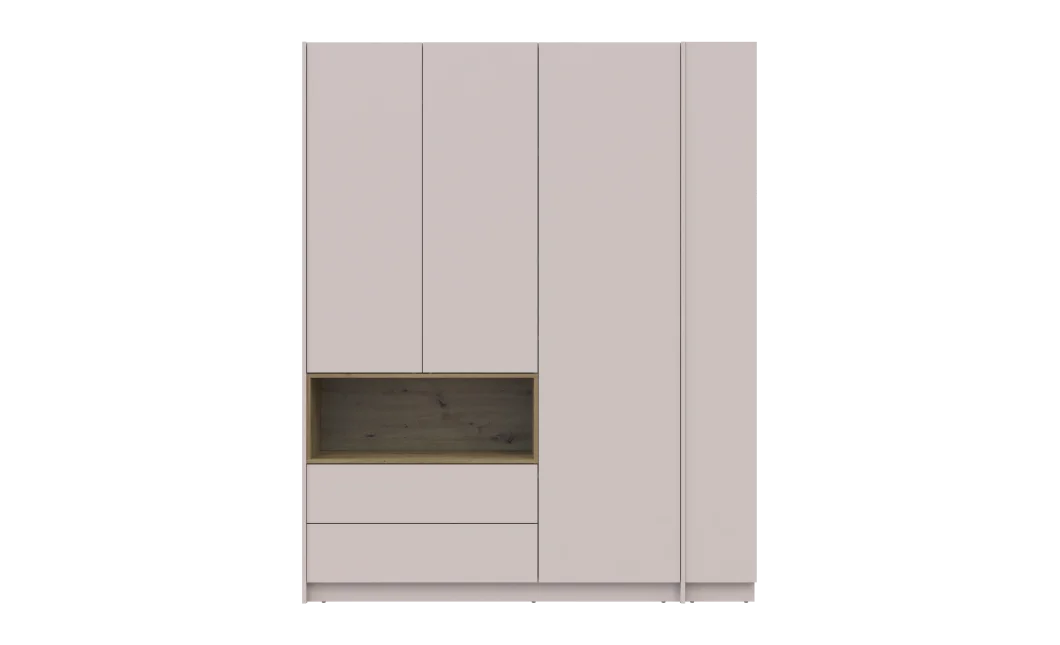 Šatní skříň s výklenkem a regálem Doros Dale Kašmír/Dub Artisan 3 dveře 178×52×220 (44900338)