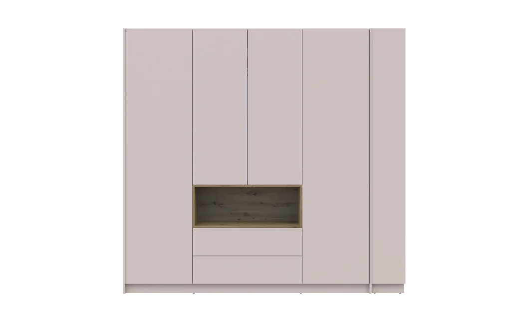 Šatní skříň s výklenkem a regálem Doros Dale Kašmír/Dub Artisan 4 dveře 234×52×220 (44900340)