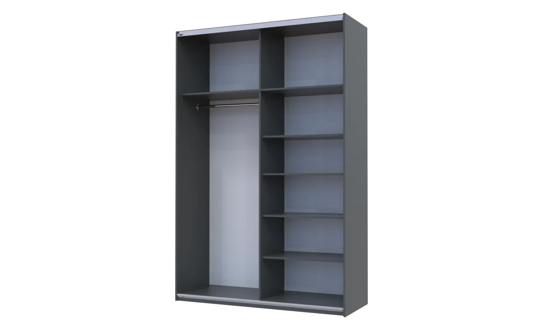 Šatní skříň s posuvnými dveřmi Doros G-Caiser Antracit 2 zrcadla / 3 části 160x60x240 (42005409)