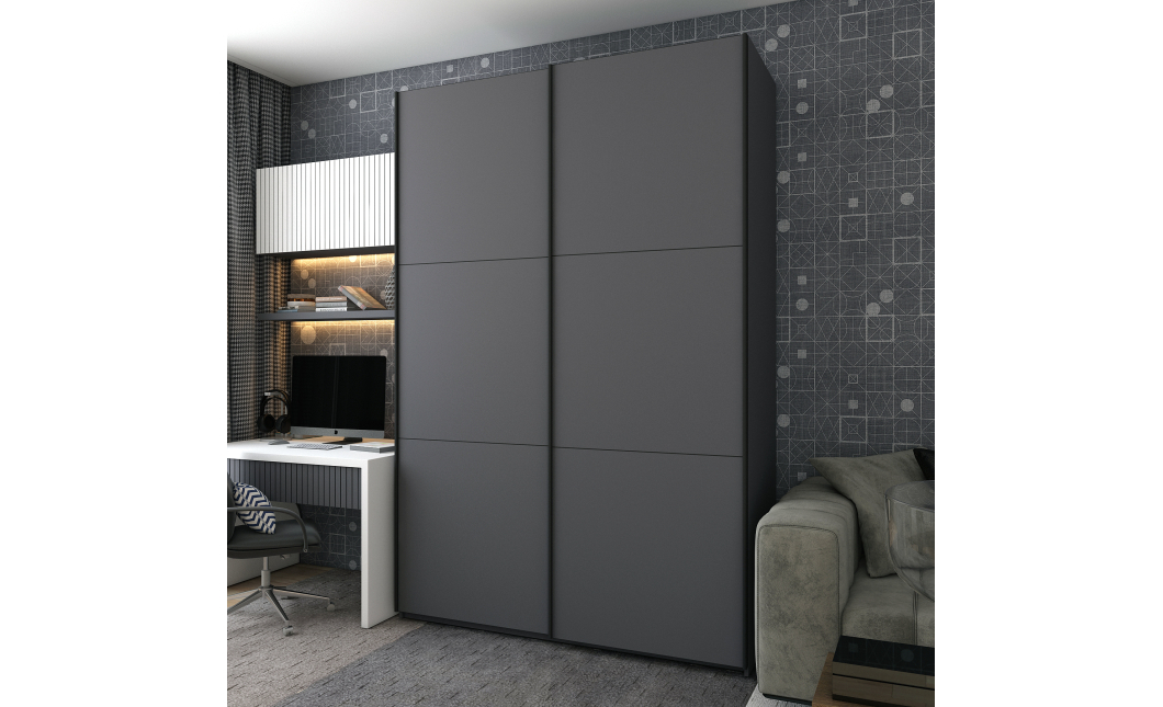 Šatní skříň s posuvnými dveřmi Doros G-Caiser Antracit / Antracit 2 dveře  / 3 části 160x60x240 (42005412)