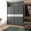 Šatní skříň s posuvnými dveřmi Doros G-Caiser Antracit / Antracit vložka Beton 2 dveře / 5 částí 220x60x240 (42005419)