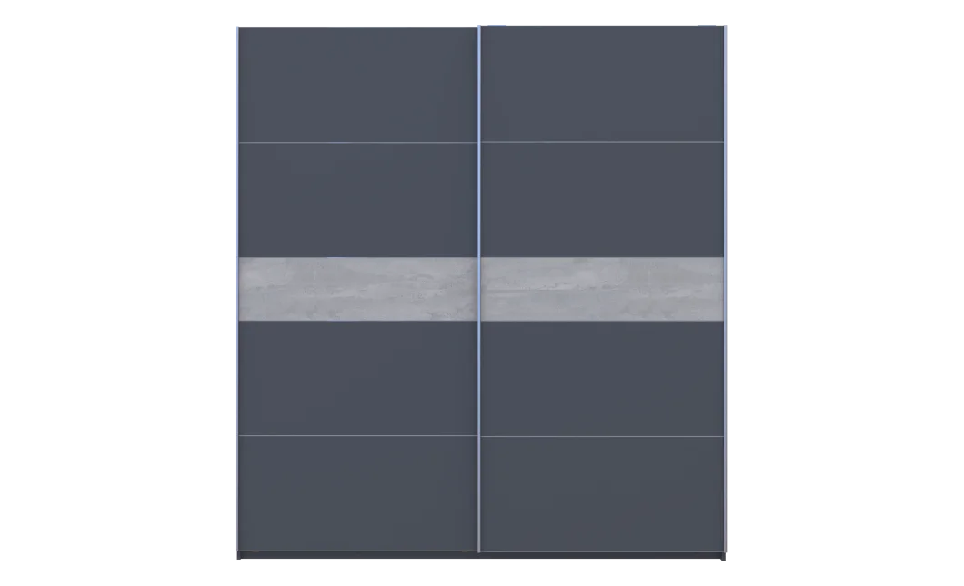 Šatní skříň s posuvnými dveřmi Doros G-Caiser Antracit / Antracit vložka Beton 2 dveře / 5 částí 220x60x240 (42005419)