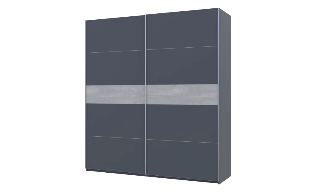 Šatní skříň s posuvnými dveřmi Doros G-Caiser Antracit / Antracit vložka Beton 2 dveře / 5 částí 220x60x240 (42005419)