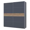 Šatní skříň s posuvnými dveřmi Doros G-Caiser Antracit / Antracit vložka Dub Evok 2 dveře  / 5 částí 220x60x240 (42005420)
