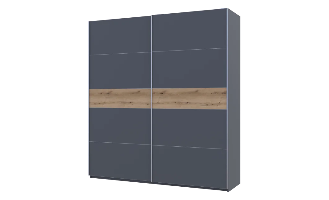 Šatní skříň s posuvnými dveřmi Doros G-Caiser Antracit / Antracit vložka Dub Evok 2 dveře  / 5 částí 220x60x240 (42005420)