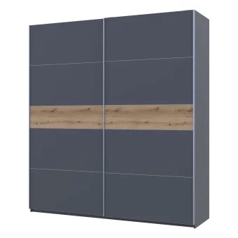 Šatní skříň s posuvnými dveřmi Doros G-Caiser Antracit / Antracit vložka Dub Evok 2 dveře  / 5 částí 220x60x240 (42005420)