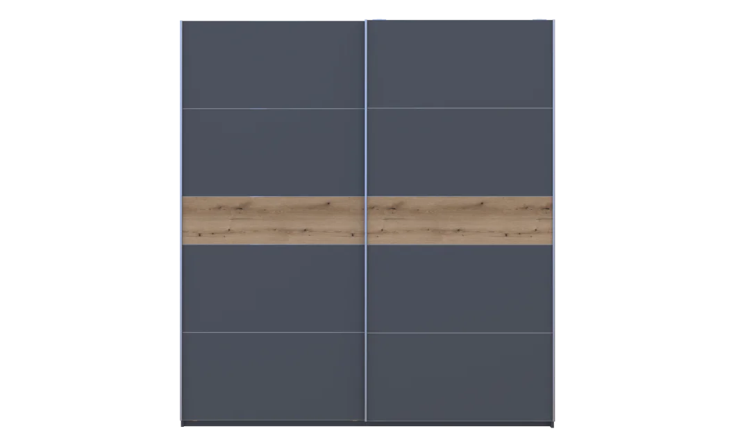 Šatní skříň s posuvnými dveřmi Doros G-Caiser Antracit / Antracit vložka Dub Evok 2 dveře  / 5 částí 220x60x240 (42005420)