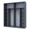 Šatní skříň s posuvnými dveřmi Doros G-Caiser Antracit / Antracit vložka Dub Evok 2 dveře  / 5 částí 220x60x240 (42005420)