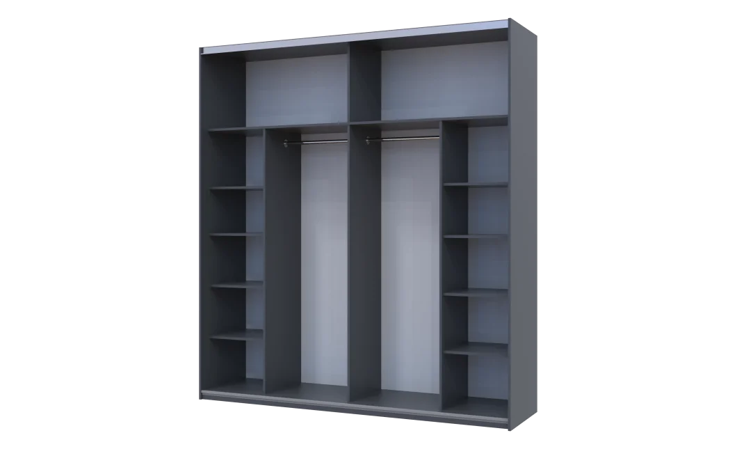 Šatní skříň s posuvnými dveřmi Doros G-Caiser Antracit / Antracit vložka Dub Evok 2 dveře  / 5 částí 220x60x240 (42005420)
