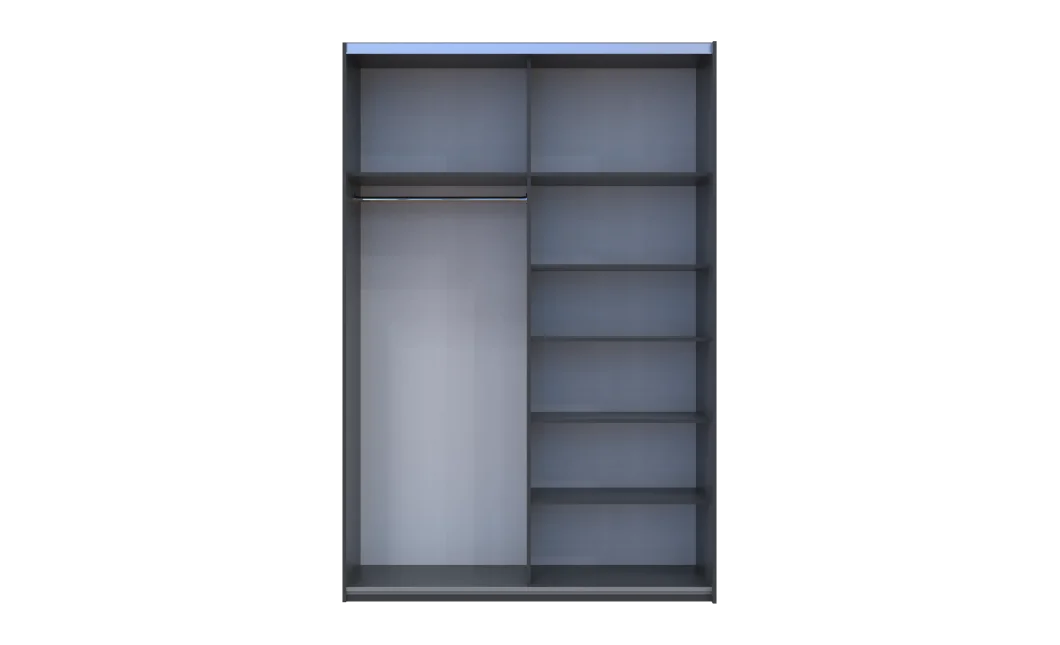 Šatní skříň s posuvnými dveřmi Doros G-Caiser Antracit / Bílá 1 dveře  / 1 zrcadlo / 3 části 160x60x240 (42005415)