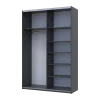 Šatní skříň s posuvnými dveřmi Doros G-Caiser Antracit / Bílá 1 dveře  / 1 zrcadlo / 3 části 160x60x240 (42005415)
