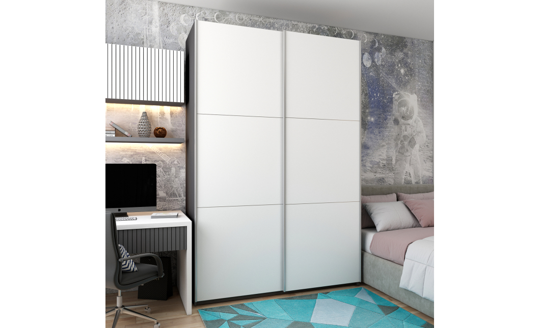 Šatní skříň s posuvnými dveřmi Doros G-Caiser Antracit / Bílá 2 dveře / 3 části 160x60x240 (42005410)