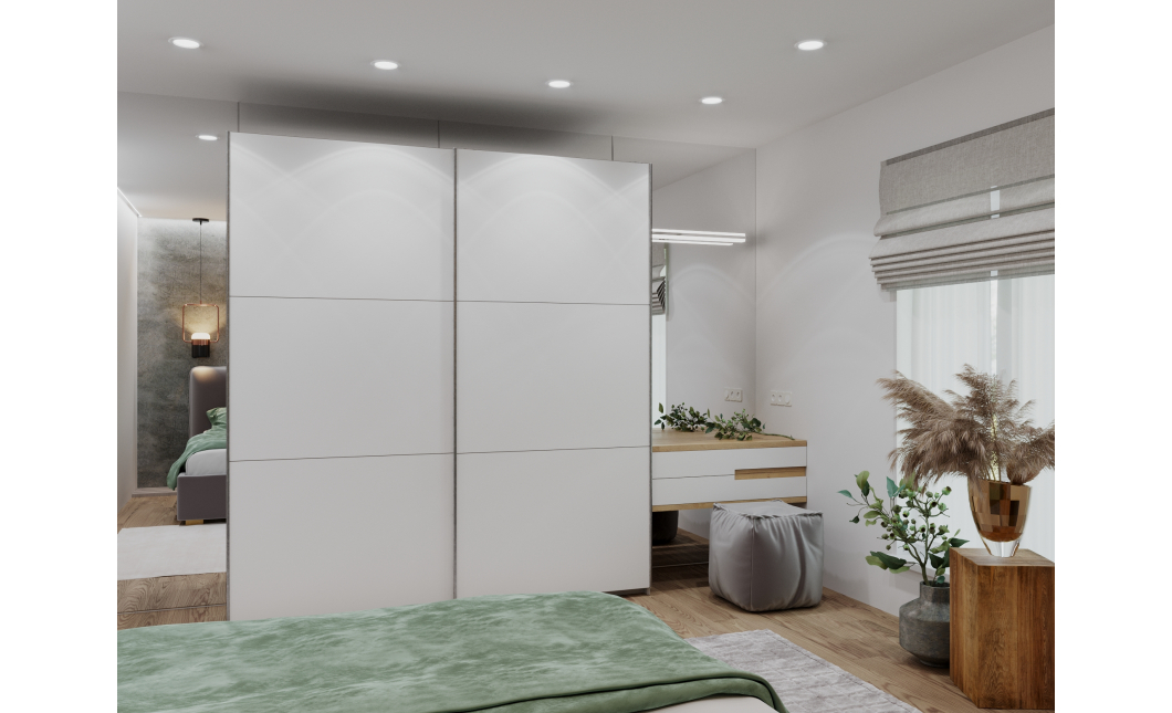 Šatní skříň s posuvnými dveřmi Doros G-Caiser Antracit / Bílá 2 dveře  / 3 části 220x60x240 (42005416)