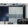 Šatní skříň s posuvnými dveřmi Doros G-Caiser Antracit / Bílá vložka Beton 2 dveře  / 4 části 220x60x240 (42005417)