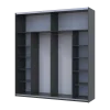 Šatní skříň s posuvnými dveřmi Doros G-Caiser Antracit / Bílá vložka Beton 2 dveře  / 4 části 220x60x240 (42005417)