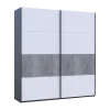 Šatní skříň s posuvnými dveřmi Doros G-Caiser Antracit / Bílá vložka Beton 2 dveře  / 4 části 220x60x240 (42005417)