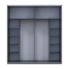 Šatní skříň s posuvnými dveřmi Doros G-Caiser Antracit / Bílá vložka Beton 2 dveře  / 4 části 220x60x240 (42005417)