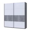 Šatní skříň s posuvnými dveřmi Doros G-Caiser Antracit / Bílá vložka Beton 2 dveře  / 4 části 220x60x240 (42005417)