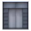 Šatní skříň s posuvnými dveřmi Doros G-Caiser Antracit / Bílá vložka Dub Evok 2 dveře  / 5 částí 220x60x240 (42005418)