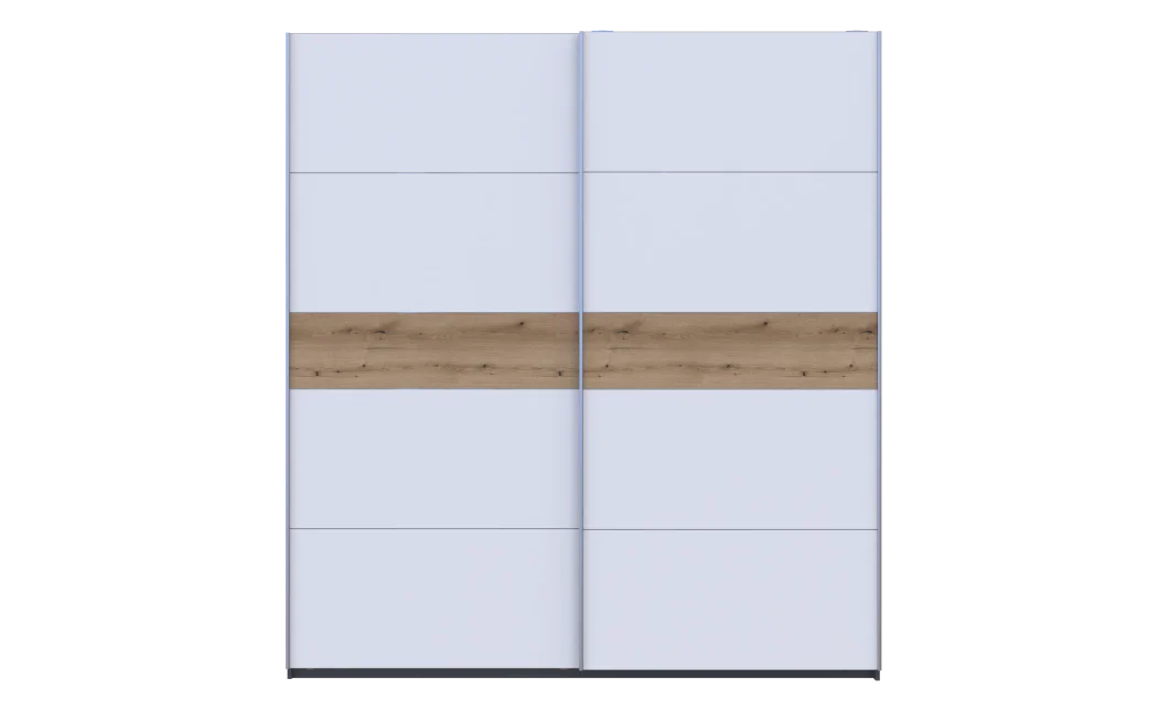 Šatní skříň s posuvnými dveřmi Doros G-Caiser Antracit / Bílá vložka Dub Evok 2 dveře  / 5 částí 220x60x240 (42005418)