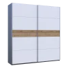 Šatní skříň s posuvnými dveřmi Doros G-Caiser Antracit / Bílá vložka Dub Evok 2 dveře  / 5 částí 220x60x240 (42005418)
