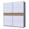 Šatní skříň s posuvnými dveřmi Doros G-Caiser Antracit / Bílá vložka Dub Evok 2 dveře  / 5 částí 220x60x240 (42005418)