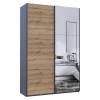Šatní skříň s posuvnými dveřmi Doros G-Caiser Antracit / Dub Evok 1 dveře  / 1 zrcadlo / 3 části 160x60x240 (42005413)