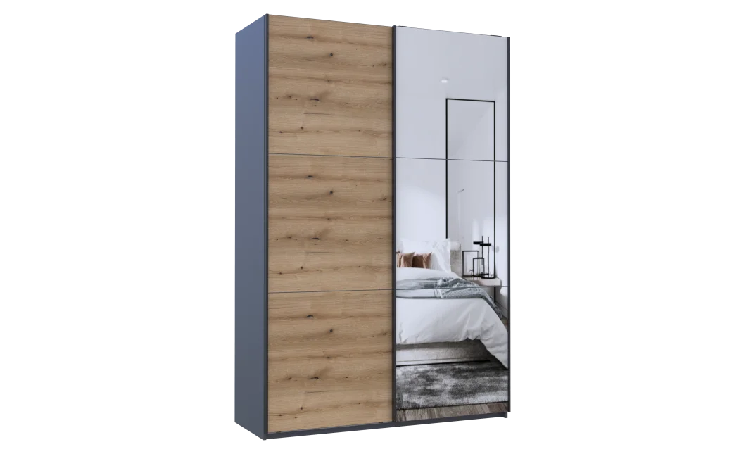 Šatní skříň s posuvnými dveřmi Doros G-Caiser Antracit / Dub Evok 1 dveře  / 1 zrcadlo / 3 části 160x60x240 (42005413)