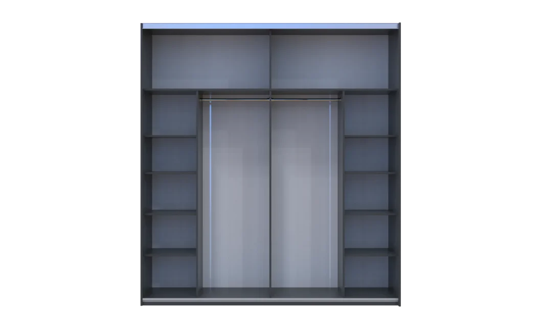 Šatní skříň s posuvnými dveřmi Doros G-Caiser Antracit / Dub Evok vložka Antracit 2 dveře / 5 částí 220x60x240 (42005421)
