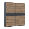 Šatní skříň s posuvnými dveřmi Doros G-Caiser Antracit / Dub Evok vložka Antracit 2 dveře / 5 částí 220x60x240 (42005421)