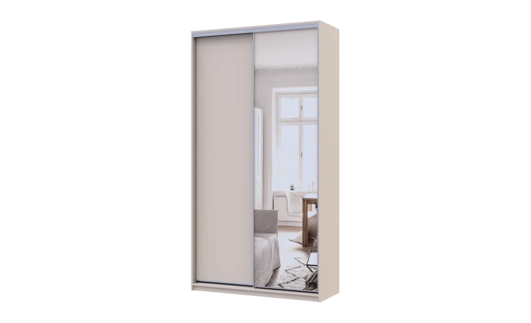 Šatní skříň s posuvnými dveřmi Doros City Light Kašmír 1 dveře / 1 zrcadlo 120×45×225 (80736338)