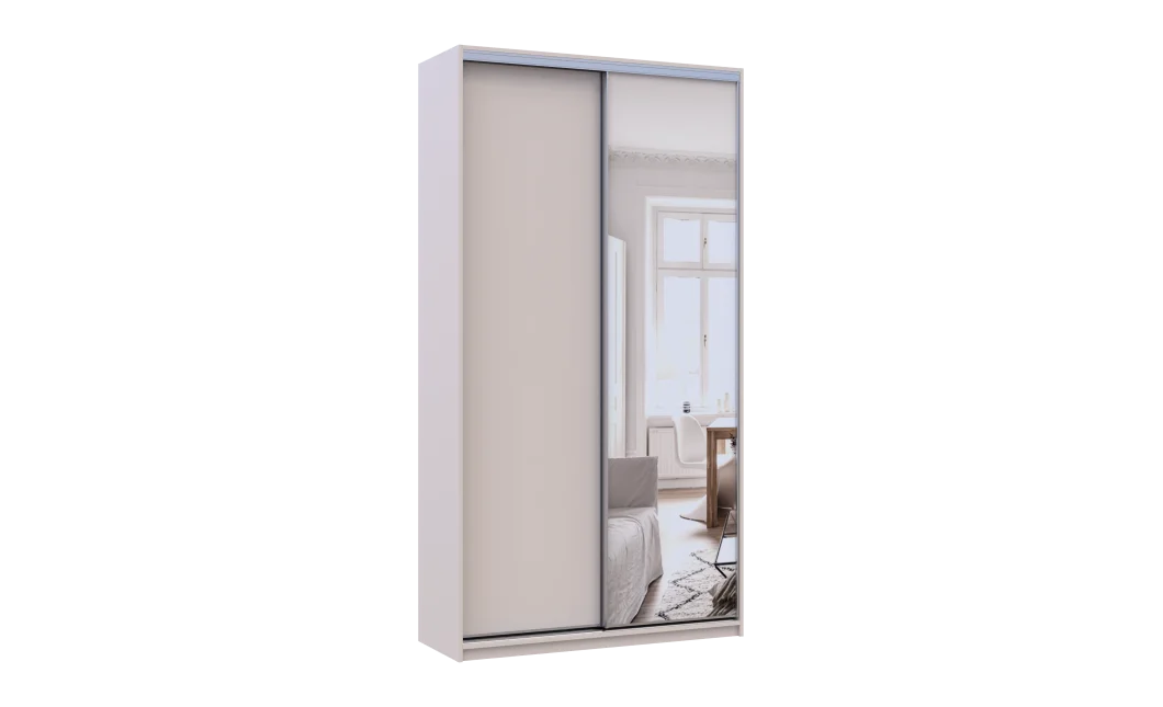 Šatní skříň s posuvnými dveřmi Doros City Light Kašmír 1 dveře / 1 zrcadlo 120×45×225 (80736338)