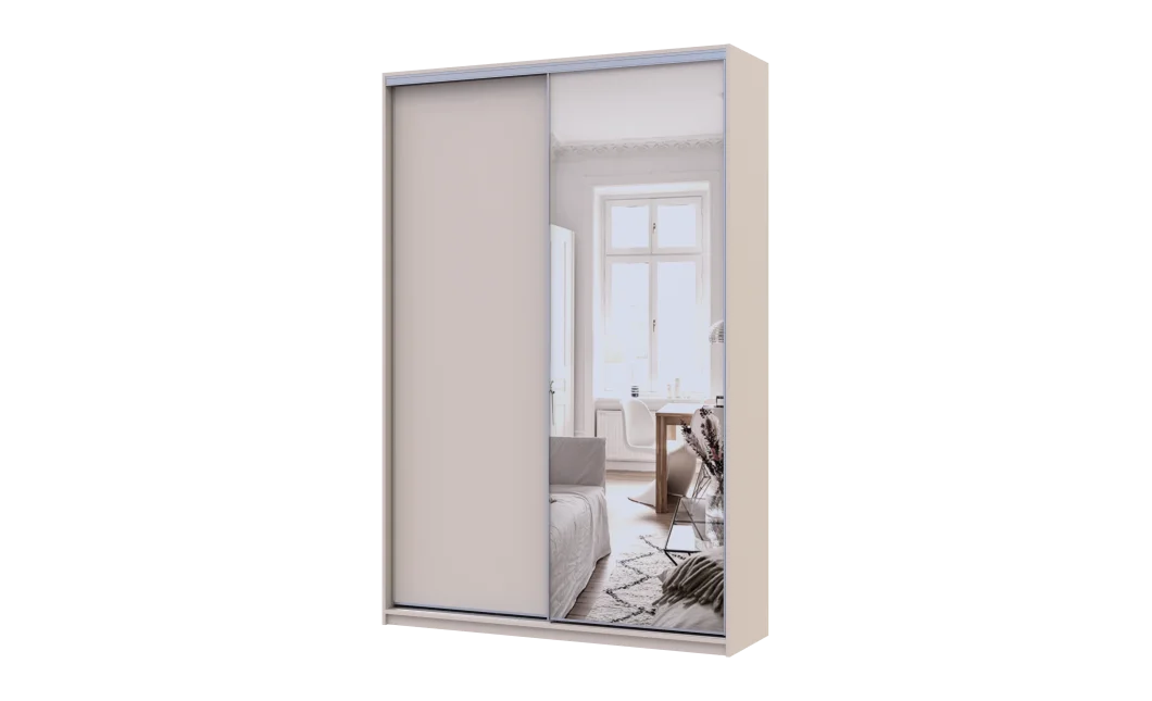 Šatní skříň s posuvnými dveřmi Doros City Light Kašmír 1 dveře / 1 zrcadlo 150×45×225 (80736356)
