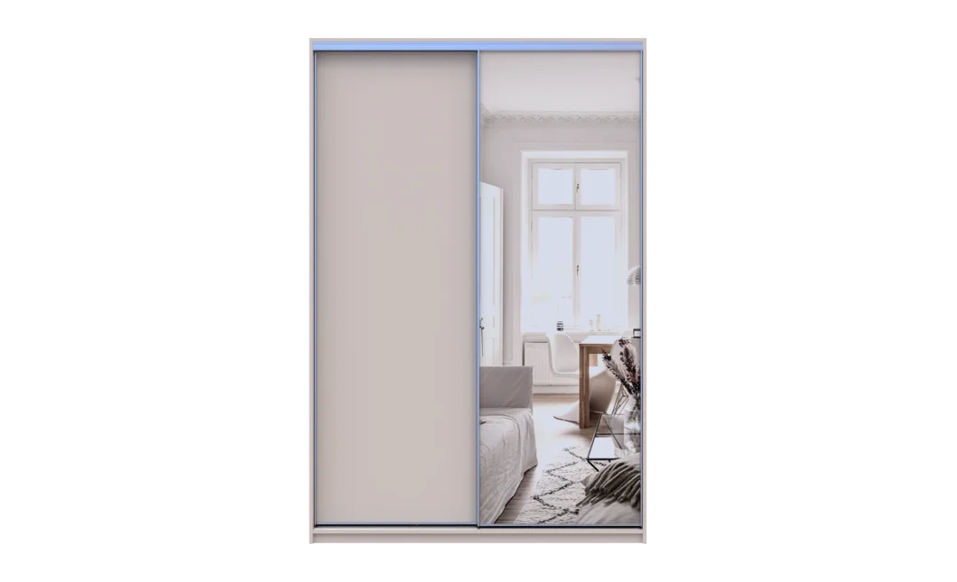 Šatní skříň s posuvnými dveřmi Doros City Light Kašmír 1 dveře / 1 zrcadlo 150×45×225 (80736356)