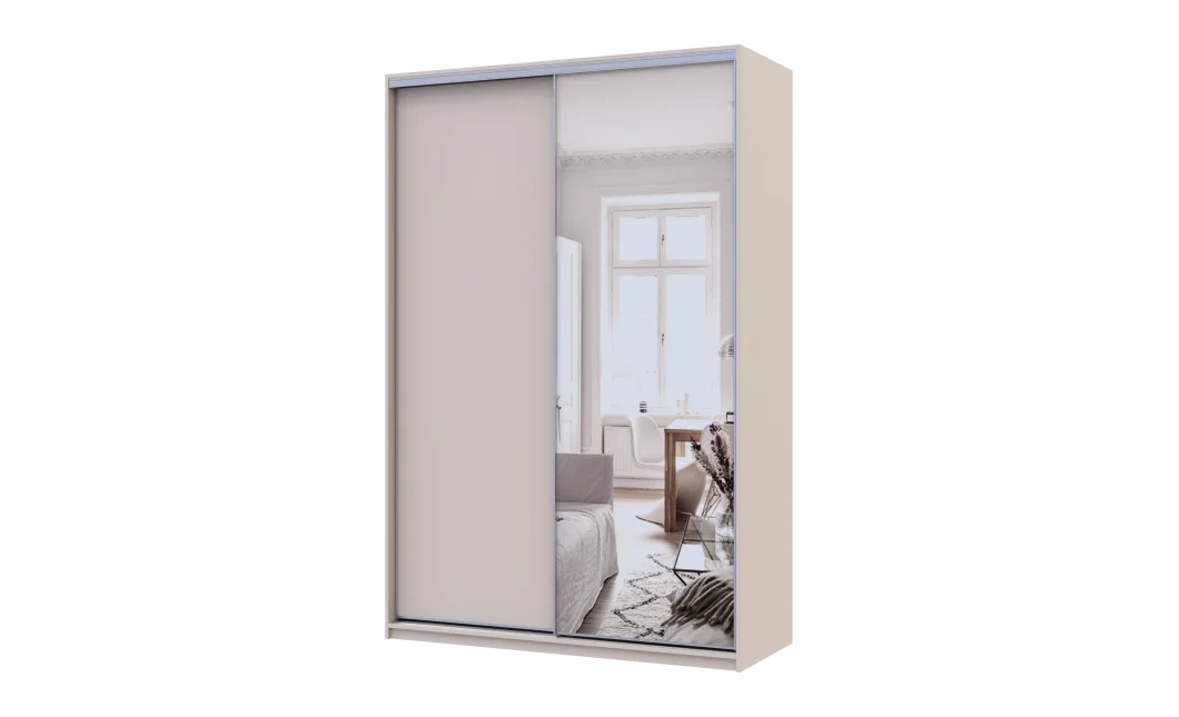 Šatní skříň s posuvnými dveřmi Doros City Light Kašmír 1 dveře / 1 zrcadlo 150×60×225 (80736353)