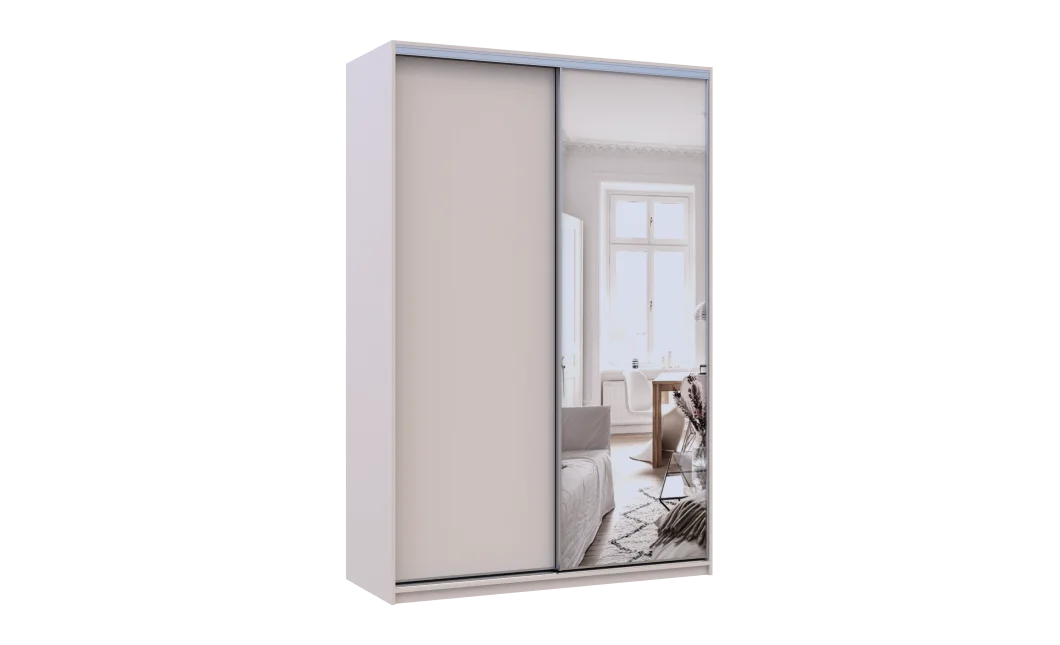 Šatní skříň s posuvnými dveřmi Doros City Light Kašmír 1 dveře / 1 zrcadlo 150×60×225 (80736353)