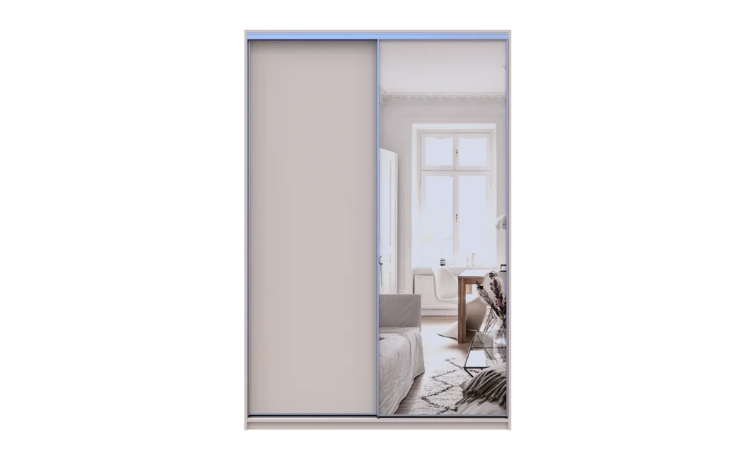 Šatní skříň s posuvnými dveřmi Doros City Light Kašmír 1 dveře / 1 zrcadlo 150×60×225 (80736353)