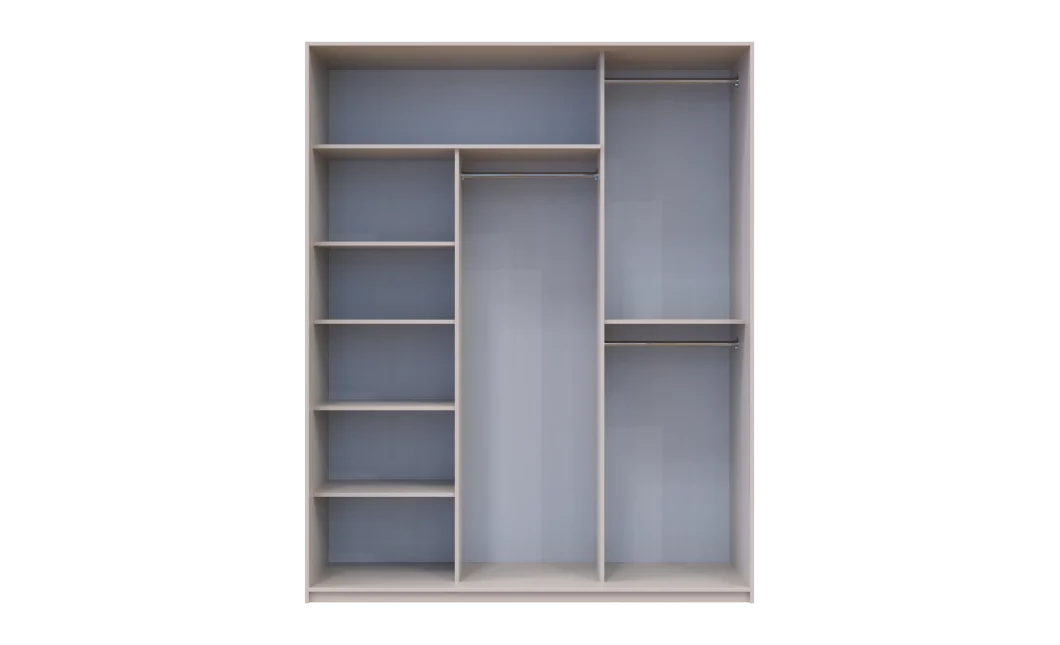 Šatní skříň s posuvnými dveřmi Doros City Light Kašmír 1 dveře / 2 zrcadla 180×60×225 (80736368)
