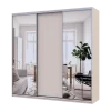 Šatní skříň s posuvnými dveřmi Doros City Light Kašmír 1 dveře / 2 zrcadla 225×60×225 (80736380)