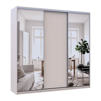 Šatní skříň s posuvnými dveřmi Doros City Light Kašmír 1 dveře / 2 zrcadla 225×60×225 (80736380)