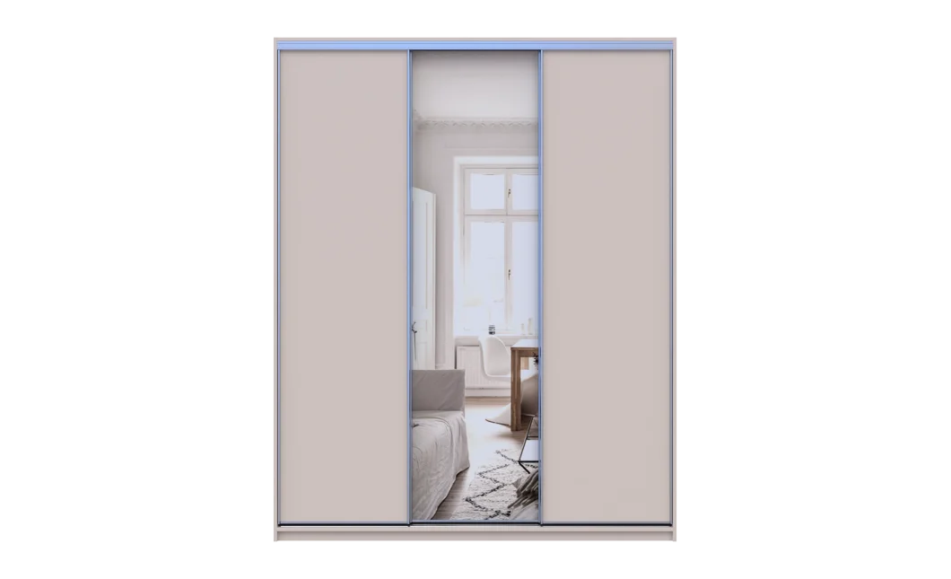 Šatní skříň s posuvnými dveřmi Doros City Light Kašmír 2 dveře / 1 zrcadlo 180×60×225 (80736371)