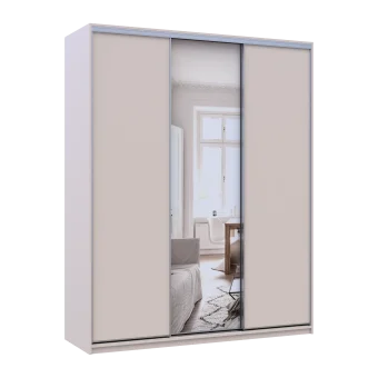 Šatní skříň s posuvnými dveřmi Doros City Light Kašmír 2 dveře / 1 zrcadlo 180×60×225 (80736371)