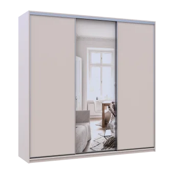 Šatní skříň s posuvnými dveřmi Doros City Light Kašmír 2 dveře / 1 zrcadlo 225×60×225 (80736383)