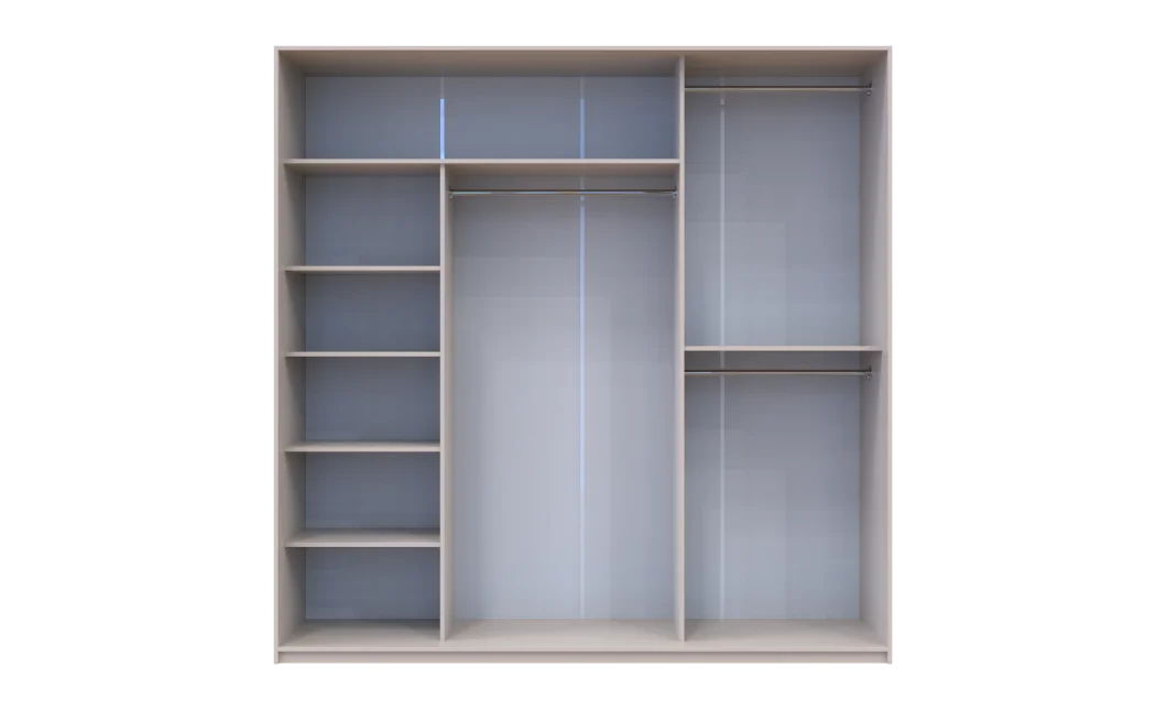Šatní skříň s posuvnými dveřmi Doros City Light Kašmír 2 dveře / 1 zrcadlo 225×60×225 (80736383)