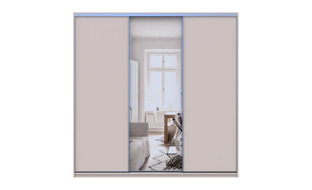 Šatní skříň s posuvnými dveřmi Doros City Light Kašmír 2 dveře / 1 zrcadlo 225×60×225 (80736383)