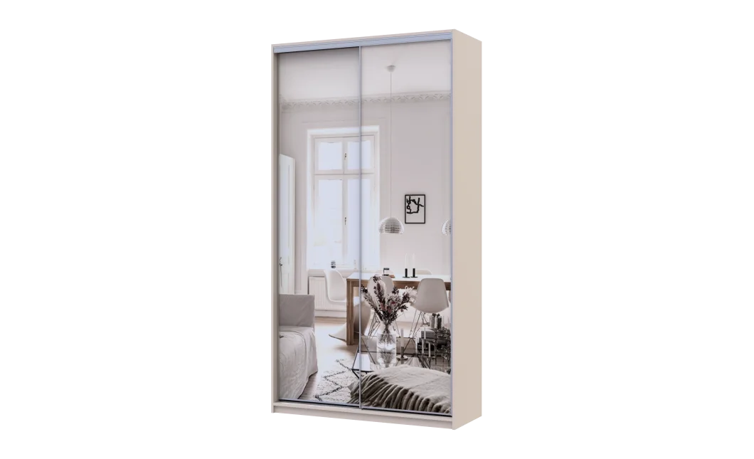 Šatní skříň s posuvnými dveřmi Doros City Light Kašmír 2 zrcadla 120×45×225 (80736344)