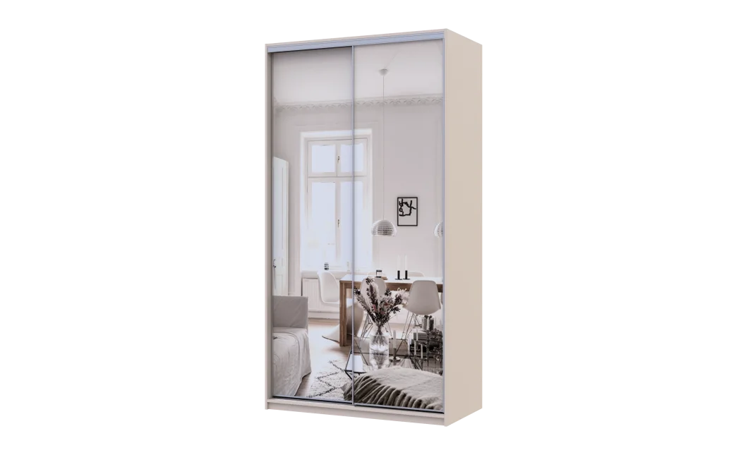Šatní skříň s posuvnými dveřmi Doros City Light Kašmír 2 zrcadla 120×60×225 (80736341)