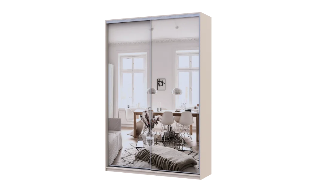 Šatní skříň s posuvnými dveřmi Doros City Light Kašmír 2 zrcadla 150×45×225 (80736362)