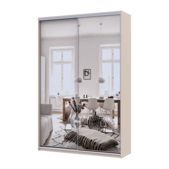 Šatní skříň s posuvnými dveřmi Doros City Light Kašmír 2 zrcadla 150×45×225 (80736362)