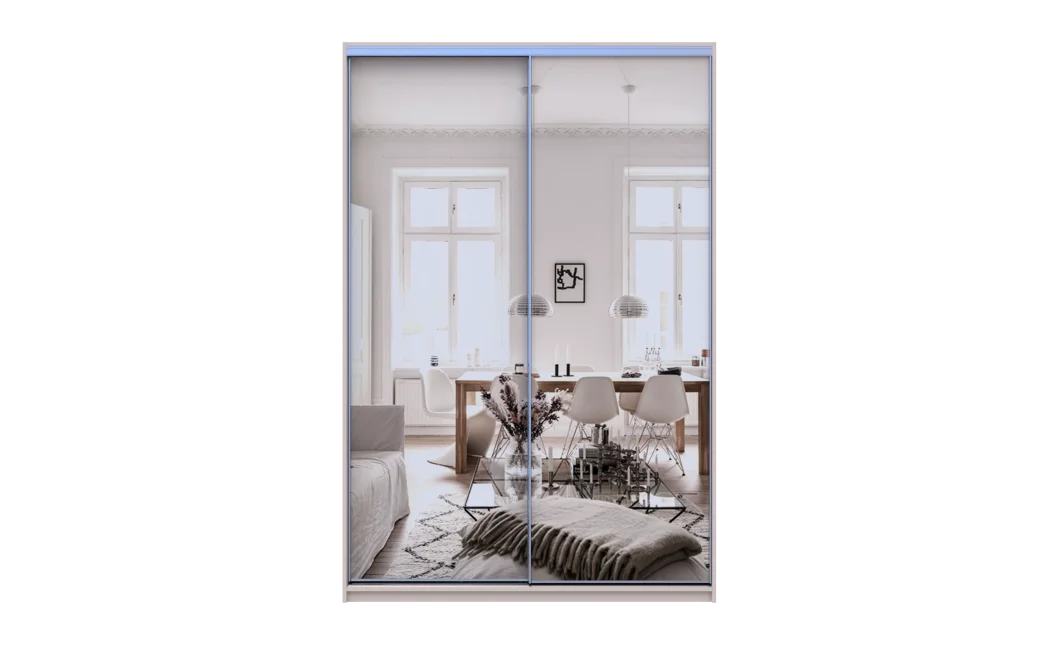 Šatní skříň s posuvnými dveřmi Doros City Light Kašmír 2 zrcadla 150×45×225 (80736362)